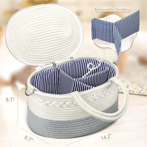 Decorative baby diaper caddy organizer elegant baby newborn moses shower gift large nursery storage basket for baby nurse