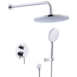 Fapully Exposed Concealed Shower Sets High Quality Wall Mounted 2-way Control Rain Bathroom  in wall Shower Set