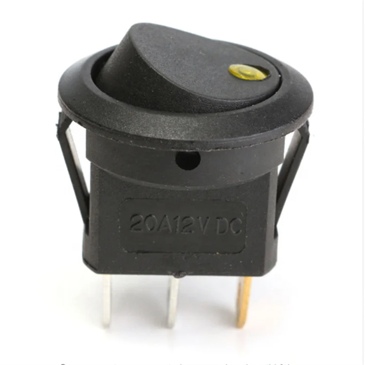 3 Pins With Led Lights Switch 12V 16A DC 23 * 23 * 25mm Cat Eye Switch Car Auto Boat Round Rocker Switch ON-OFF