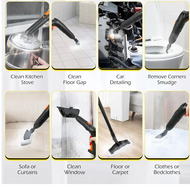 Steam Cleaner 2000W Multipurpose Steam Cleaner for Home Use 5.0 BAR High-Pressure Steam Cleaner Machine for Car