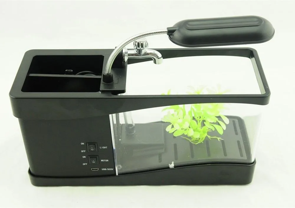 Amaz Hot Sale Desktop usb mini fish tank aquarium with running water 1