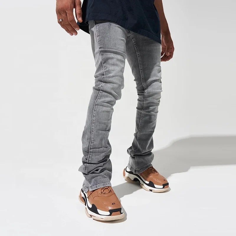 Manufactory Denim Custom Vintage Stylish Washed Skinny Bootcut High Quality Men Flare Jeans