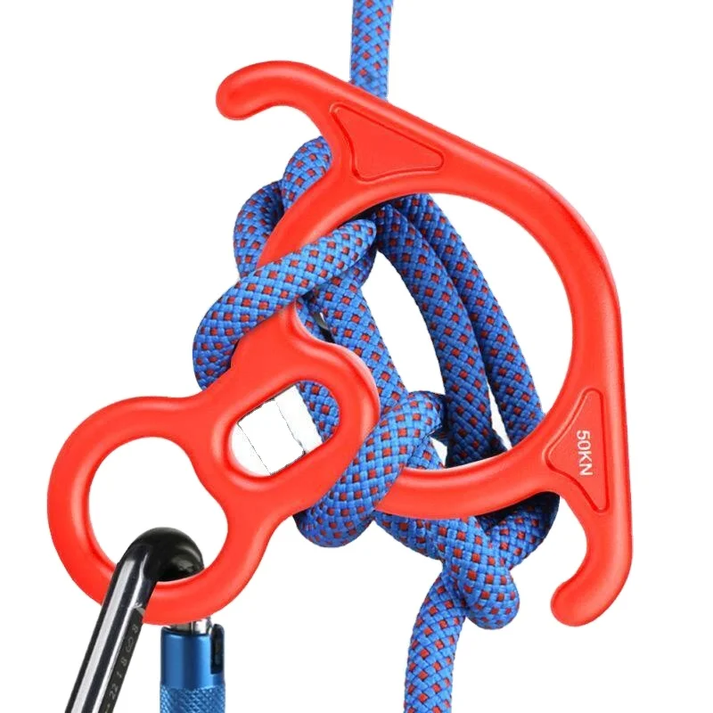8 Descender Large Bent-Ear Belaying and Rappelling Gear Belay Device Climbing Rescue Aluminum Magnesium Alloy
