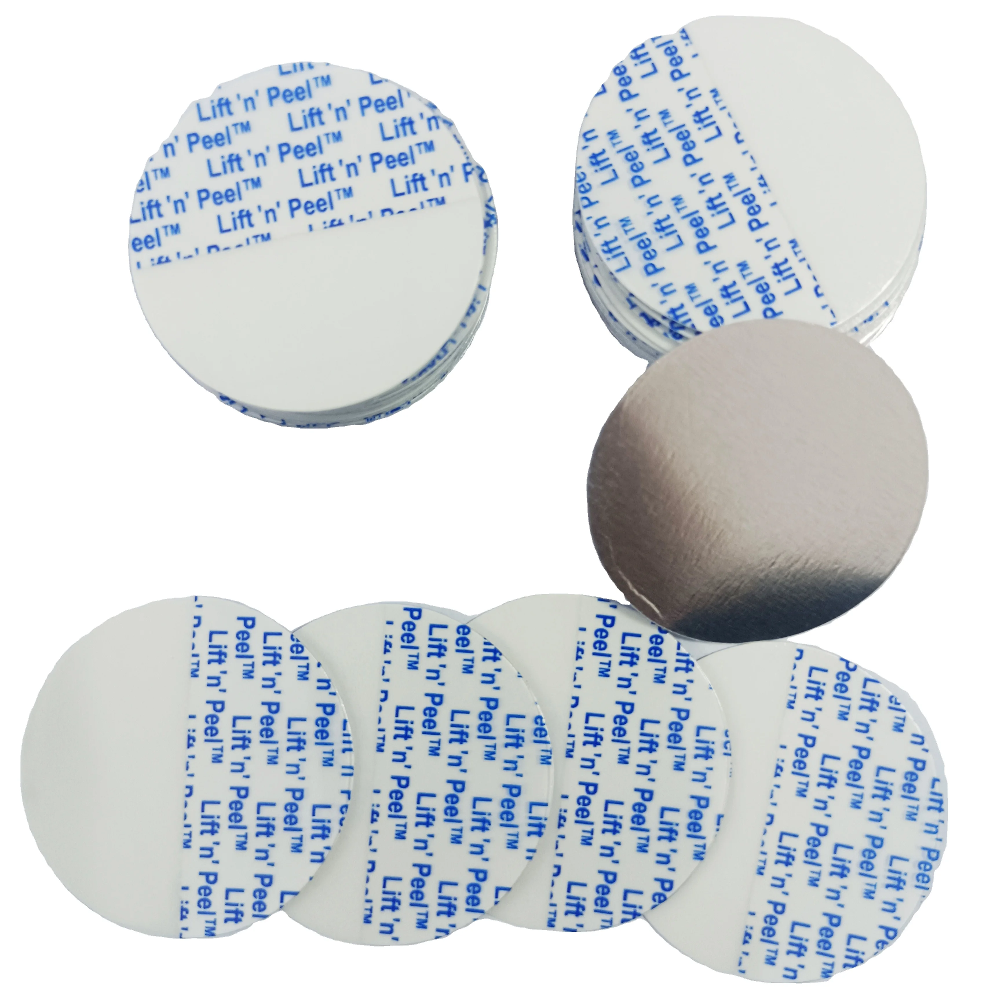 Lift N Peel easy Tear Aluminum Foil  Seal Liner Wad For PE/PET/PP/glass Bottles