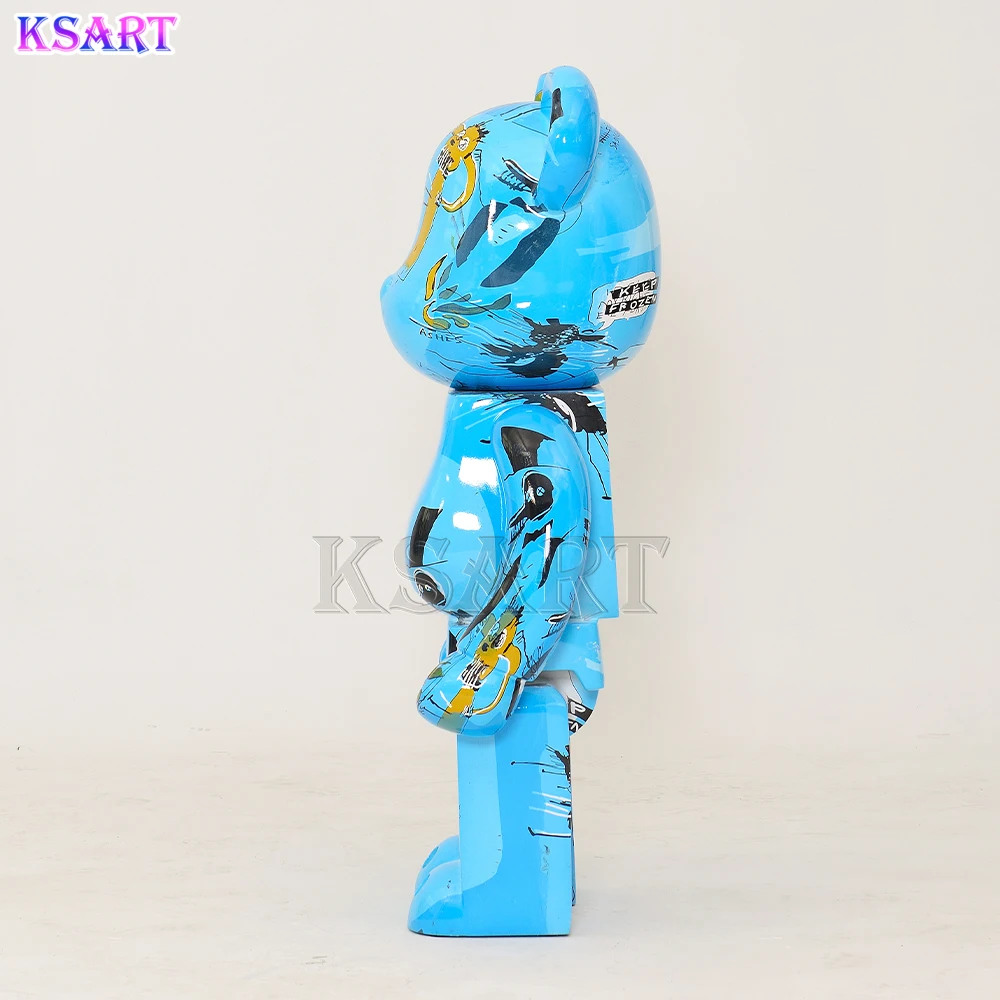 Hot-selling resin cartoon building blocks Bear statue visual goods decorative mold collection gift custom fiberglass sculpture