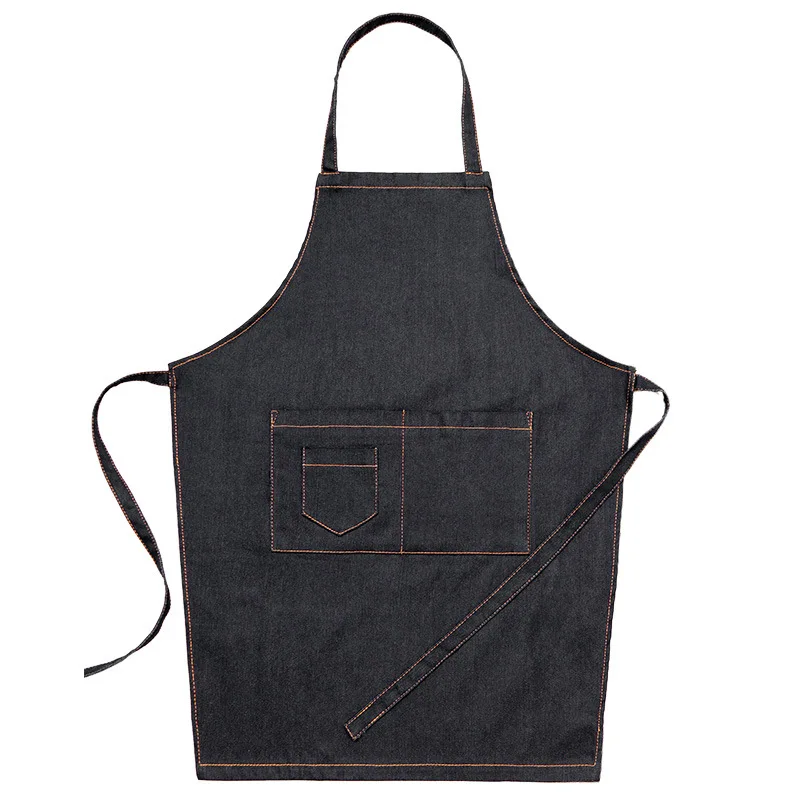 Wholesale Denim Cotton Chef Uniform Aprons Hairstylist Cooking Artist Kitchen Apron