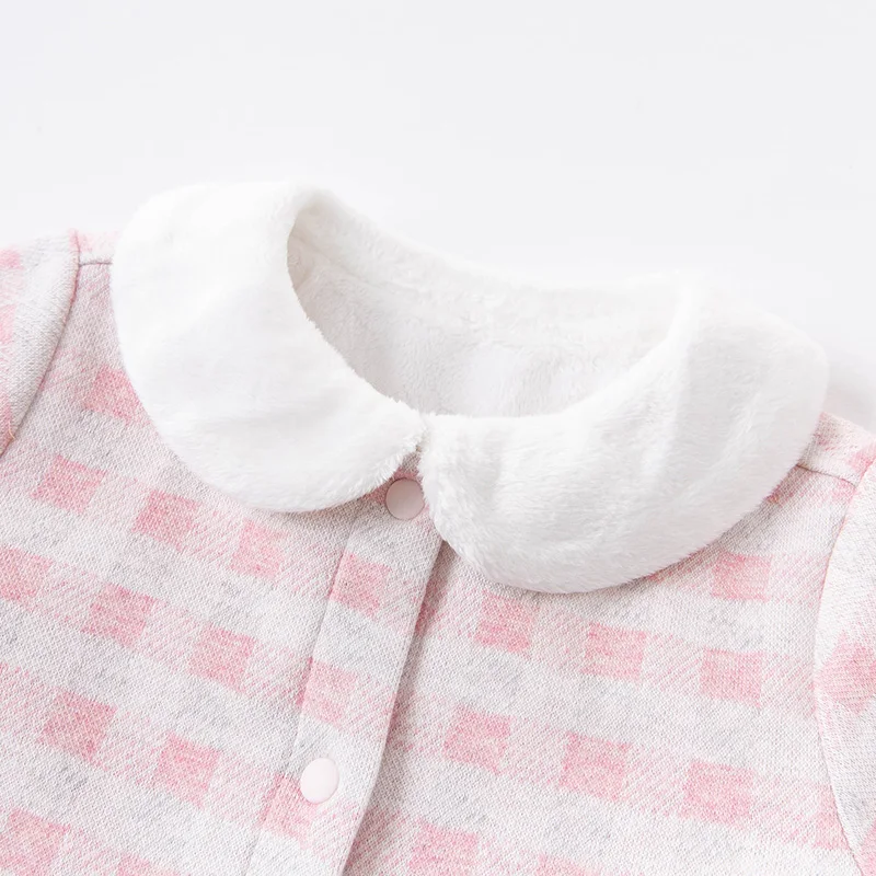 DBM14398 dave bella autumn new born baby cotton romper infant clothes girls print cute romper toddler baby 1 piece