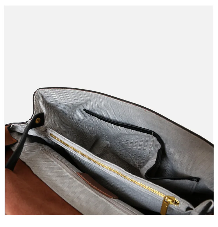 Women's shoes made of cowhide; Cow Leather Work Bag Profile Briefcase