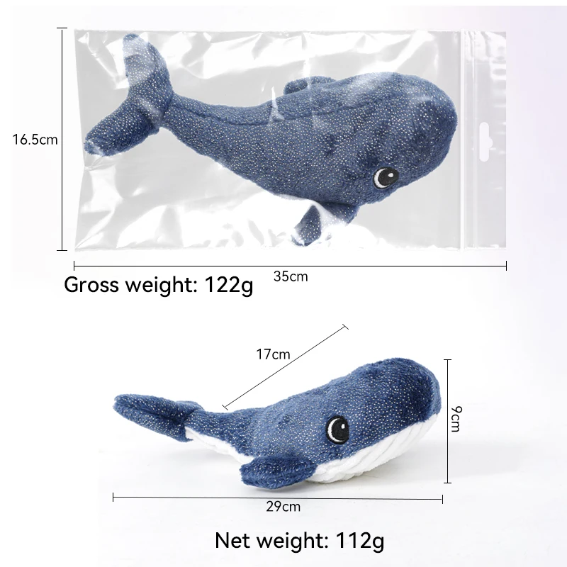 Pet products New Jumping Blue Whale usb charging simulation animal sound vibration sensing cat pet toy