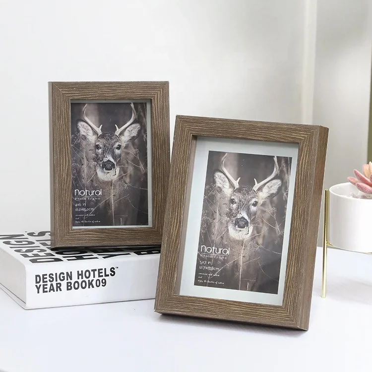 Natrual 4x6 5x7 6x8 Wooden Old Paper Panoramic Dog Cat Pet Picture Of A Graduate School Photo Frame