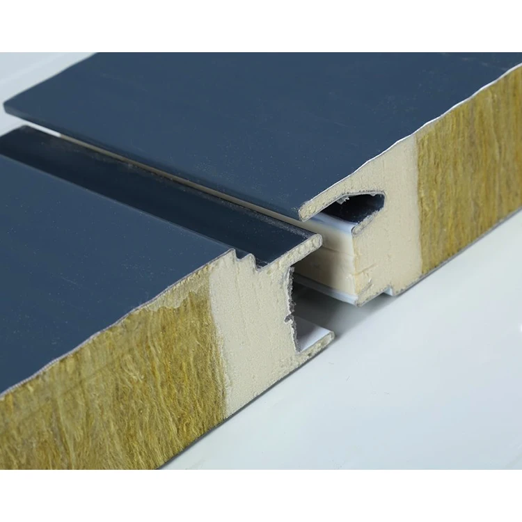 China supplier thermal insulation and sound absorption mineral rock wool sandwich panels roof panel and wall panel