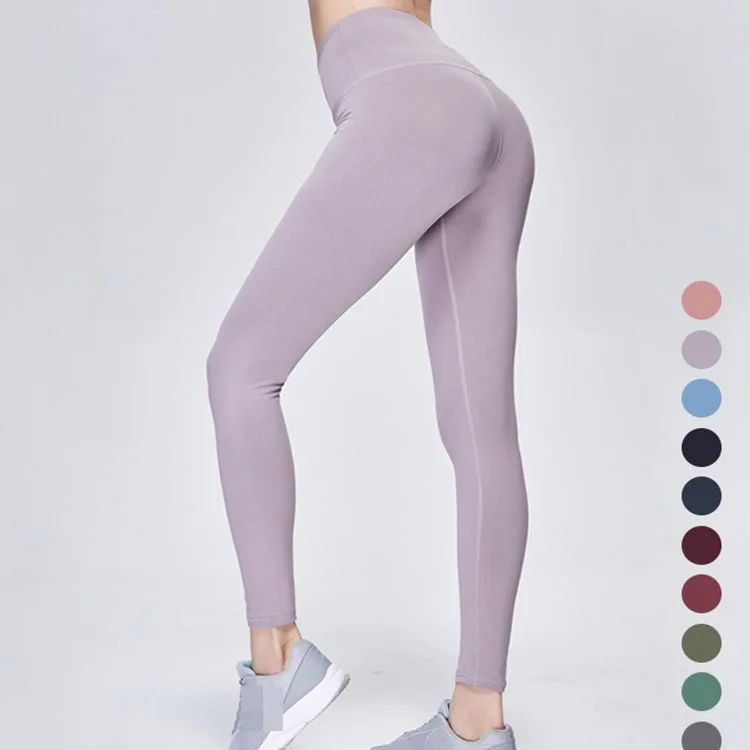 Womens nylon yoga wear sports butt lift lycra leggings custom design