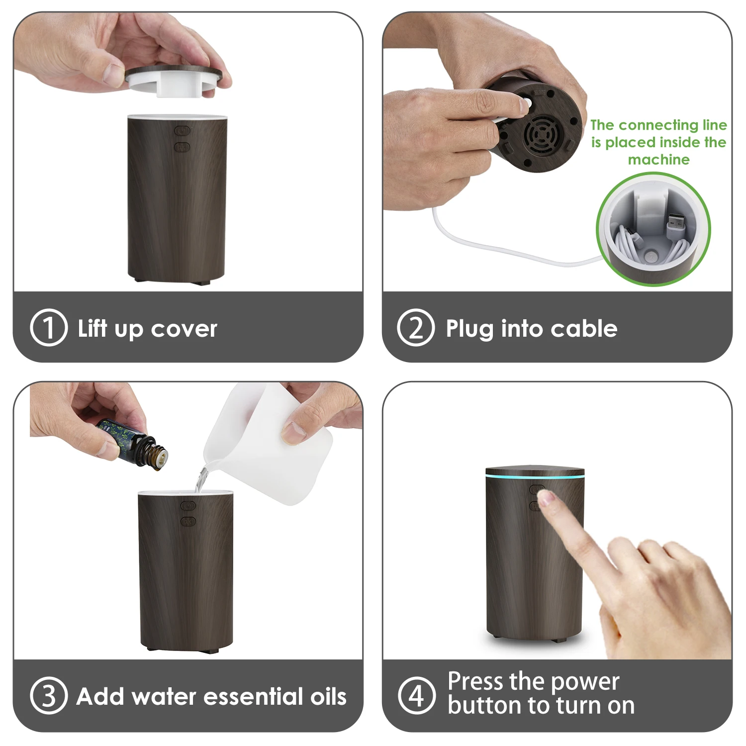 Air Ultrasonic Diffuser Car Portable Usb Humidifier 2023 Humidificador Air Diffuser for Home Appliances