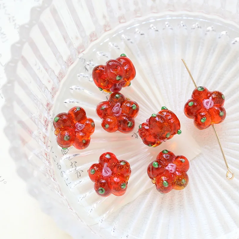 Handmade Gold sand Flower beads DIY Jewelry Bracelet and Necklace Beaded Accessories Mixed Color Loose Beads