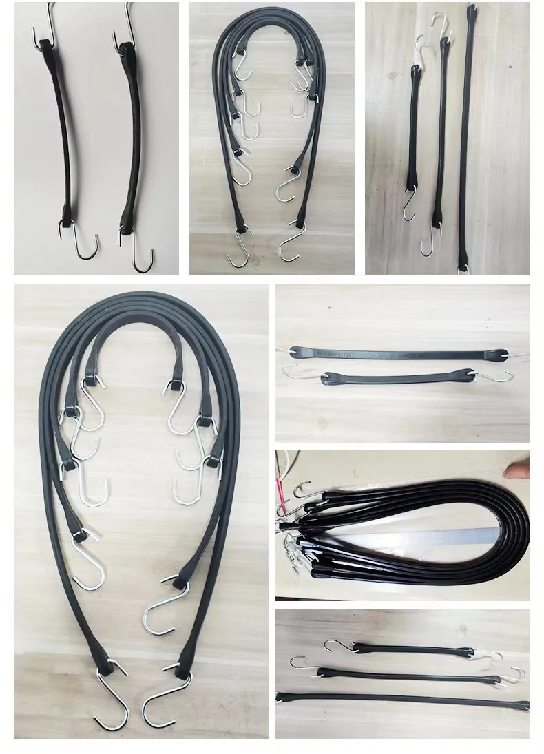 Top quality heavy duty elastic EPDM rubber die-down tarp strap for truck van trailer
