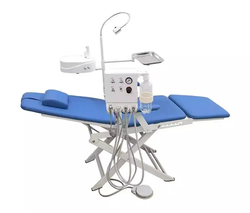 High Quality Portable Folding Dental Chair Unit with Turbine Electric Power Source Cheap Price Dentist Use Direct Manufacturer
