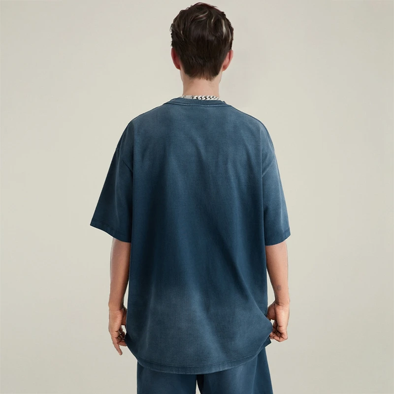 Streetwear Manufacturer Heavy Weight 250 300 GSM Sun Dried Faded Wash Faded Vintage T shirt Unisex