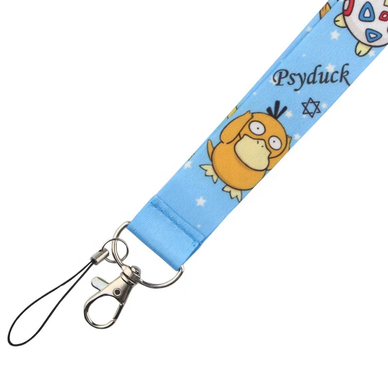 Cute Poke Mon Design Neck Lanyard Cartoon Anime Printed Pattern Strap Fashion ID Card Key Phone Keychain Lanyards for Fans