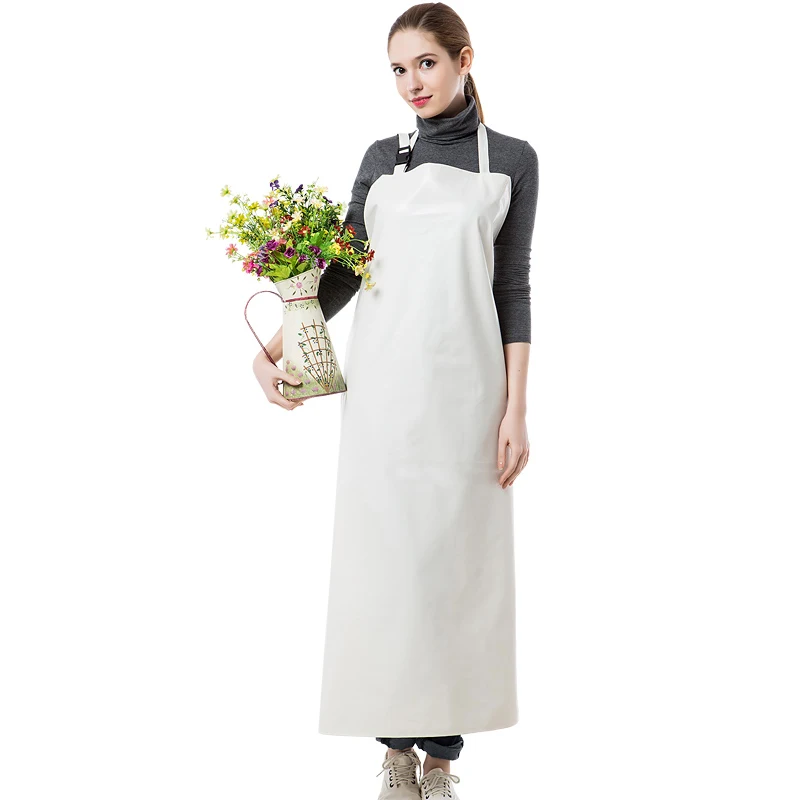 wholesale woman cheap pvc waterproof white kitchen apron