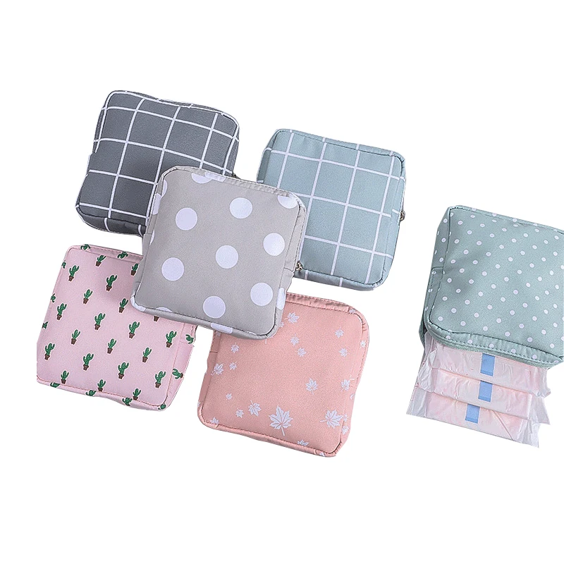 
New Cute Girl Disposable Menstrual Sanitary Napkin Towel Tampon Storage Bag Portable Purse Multi-functional Hygiene Container 