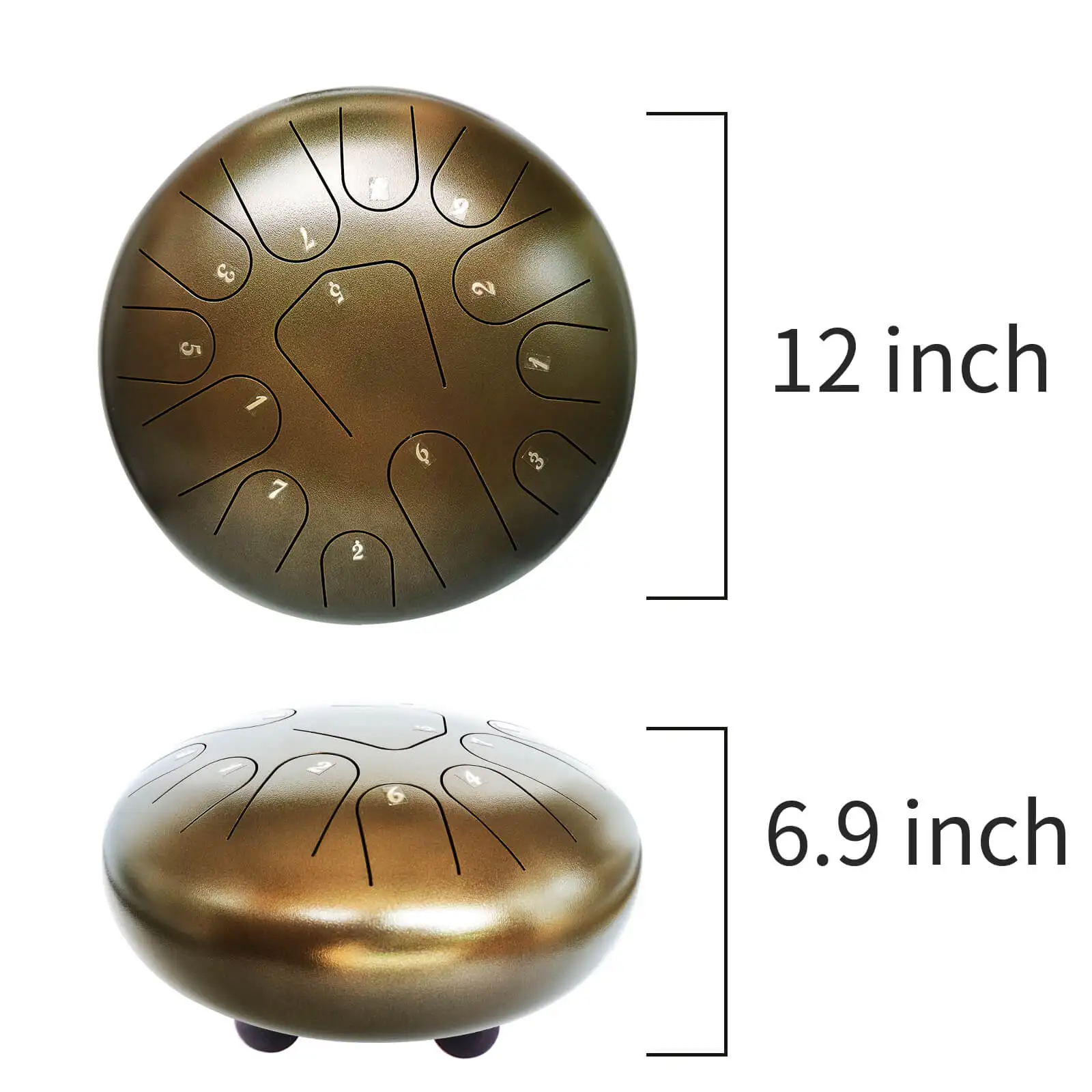 
12-inch 13-tone, with drumsticks, travel bag, percussion tambourine instrument, steel tongue drum 