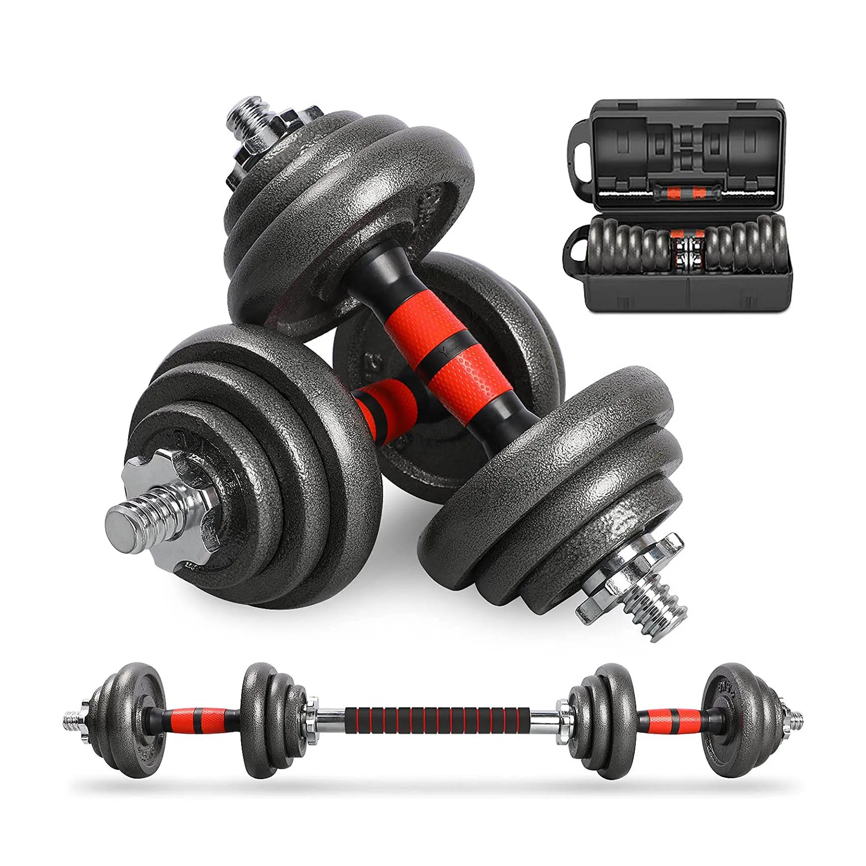 Weight Lifting For Gym Black 20Kg Weight Adjustable Dumbbell Set