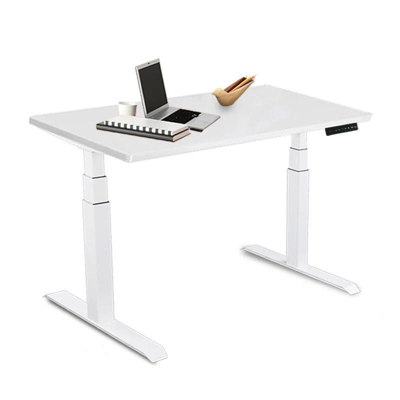 
SH Easy Assembly Time Reminder Ergonomic White Home Office Sit Stand Height Adjustable Standing Desk 