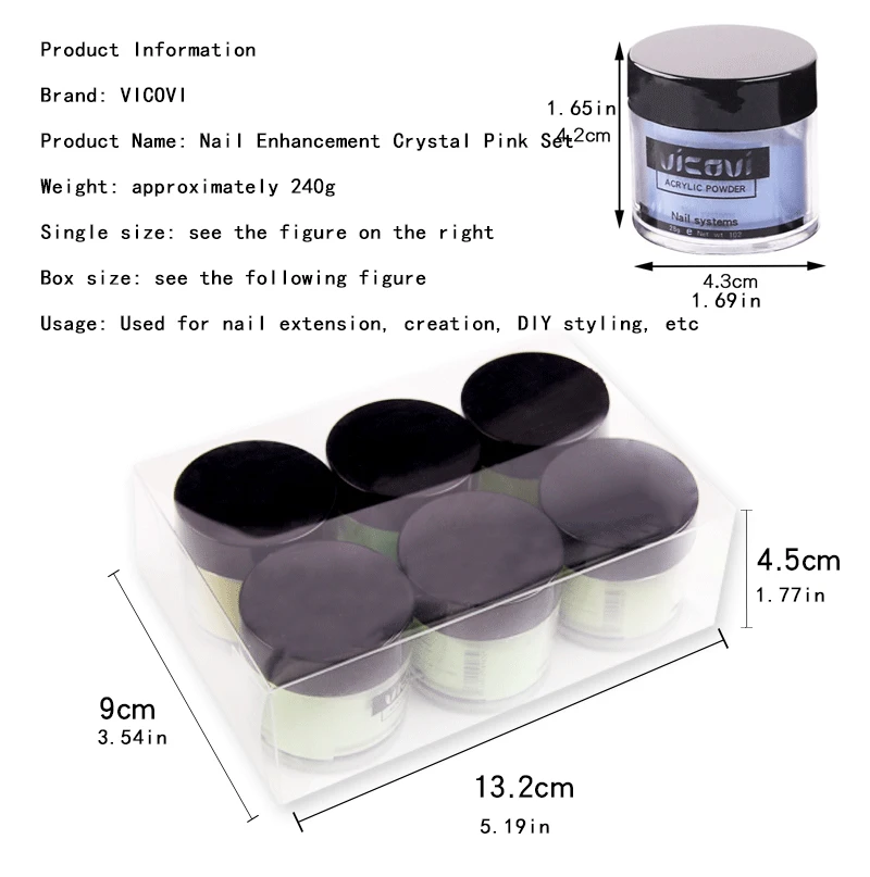 Wholesale Nail Color Crystal Powder Set Nail tool extended three-dimensional sculpted powder infiltrating powder 28g set