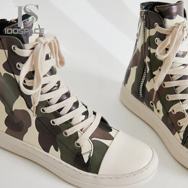 Pink Red Canvas Shoes Brand Ankle Lace up Women Lady Sneaker Zip Hip Hop Designer Flats Boots
