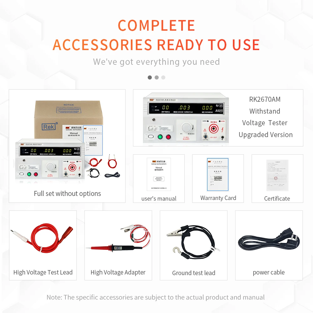 Rek RK2670AM High Accuracy AC 5KV & AC 20mA Withstanding Voltage Tester pressure Hipot tester Break Down Voltage (BDV)Tester