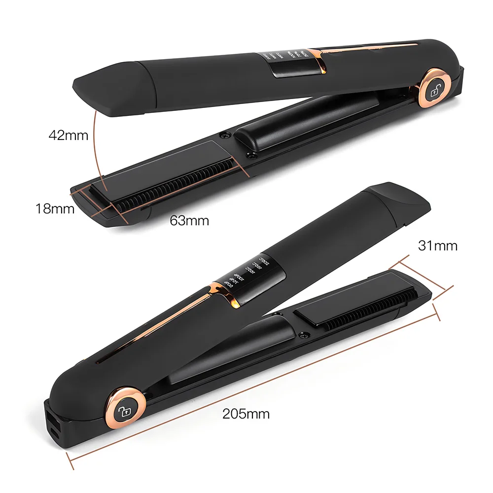 Rechargeable Mini Flat Iron Wireless USB Cordless Hair Straightener