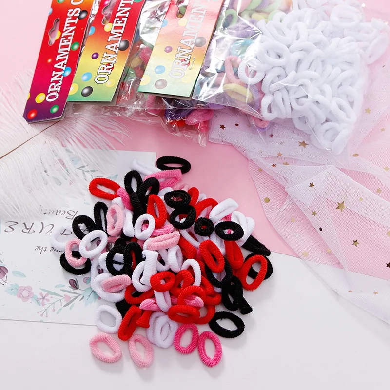 Elastic Baby Hair Ties 100 pieces packed Korean cute Hair bands accessories