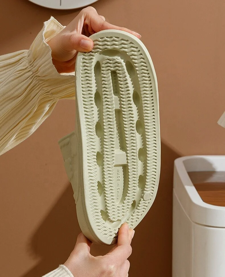 New fashion summer cookie pattern non-slip open toe eva platform slippers for couples men women