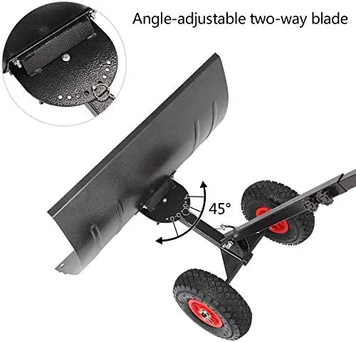 New model easy to  operation with two  wheels and garden hand held stainless single snow shovel,hand operated snow pusher