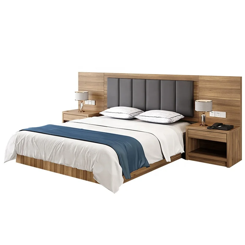Full set of hotel furniture customized supplier, 5-star hotel apartment bedroom bed furniture set