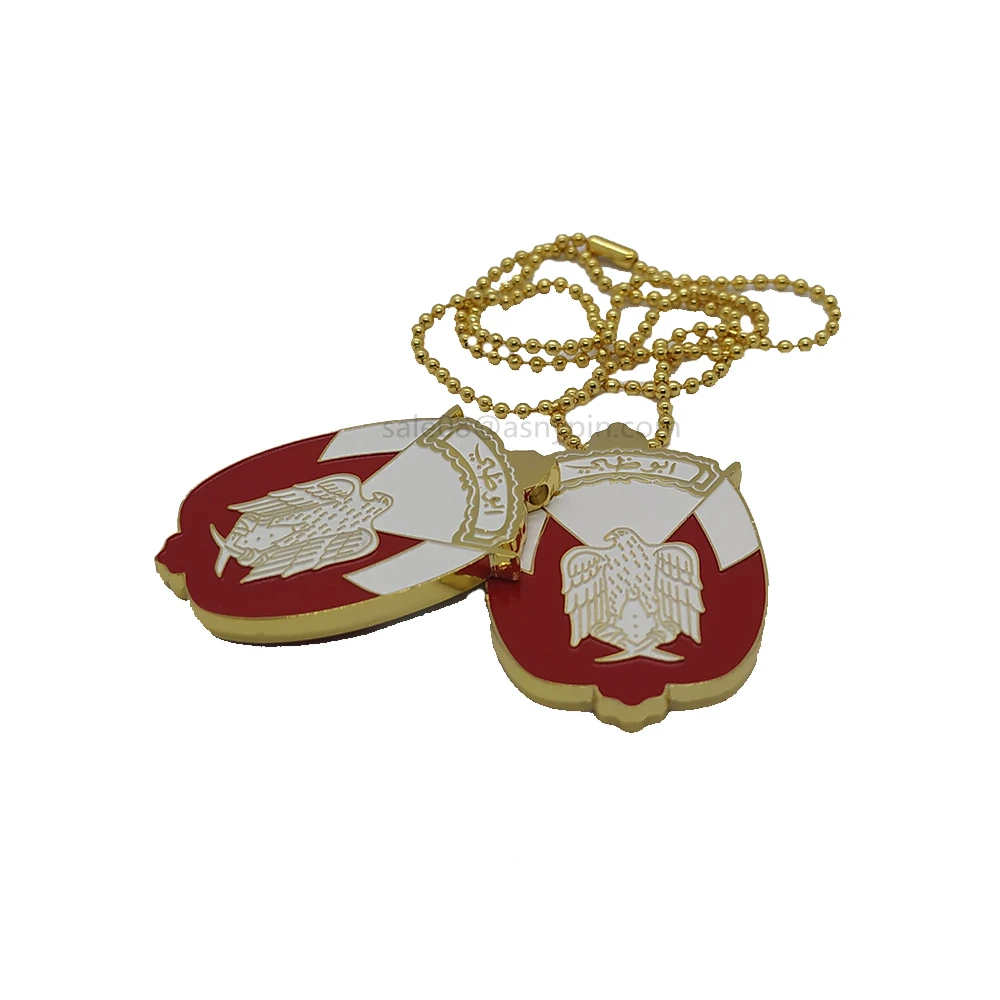 
 Двухстороннее металлическое ожерелье ОАЭ falcon в форме золотого орла  