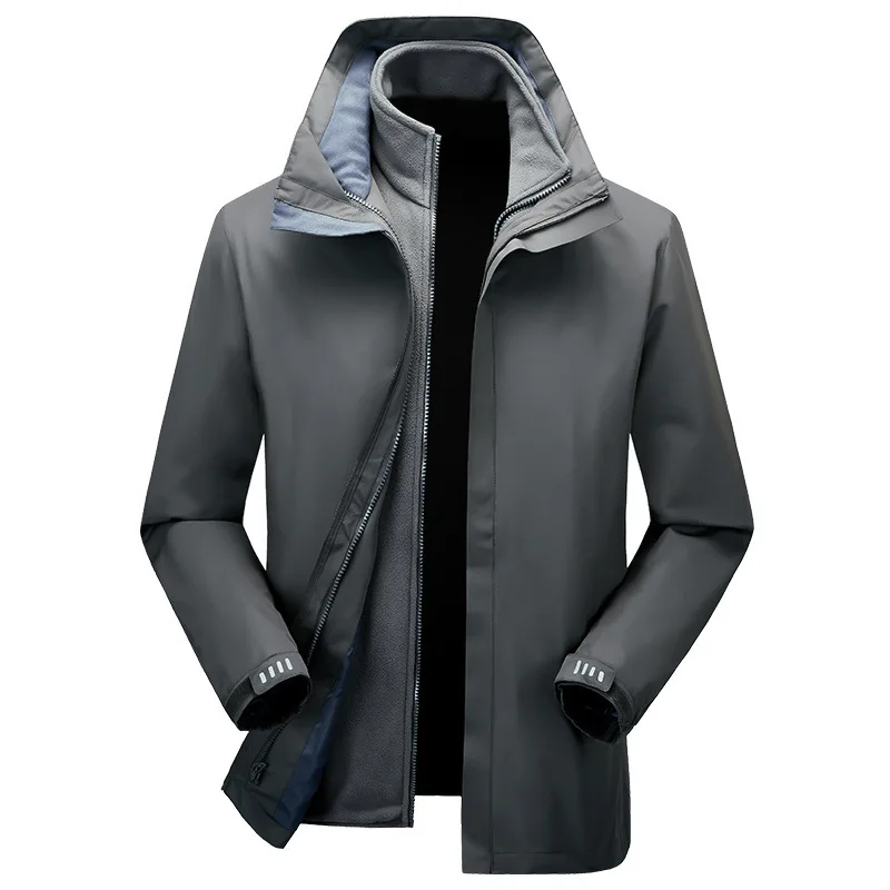 2-In-1 Mountain Waterproof Snowboarding Jacket Men Winter Windproof Ski Snow Hooded Outdoor Jackets