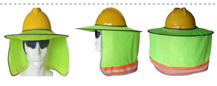 Outdoor Work Cooling Hard Hat Sun Veil Helmet Neck Face Shade Full Brim Mesh Sun Shade Protector Hat Sun Veil