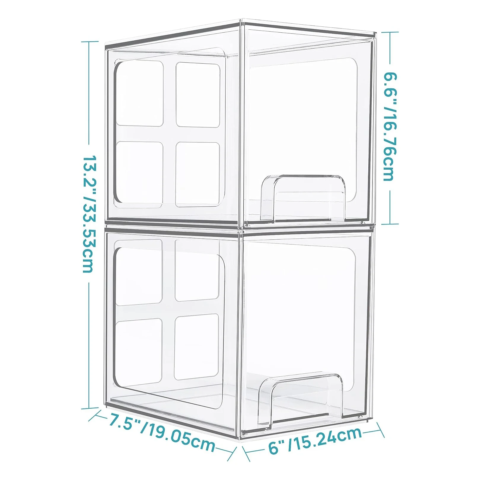 Tall Acrylic Bathroom Organizers Clear Plastic Storage Bins Stackable Makeup Organizer Storage Drawers