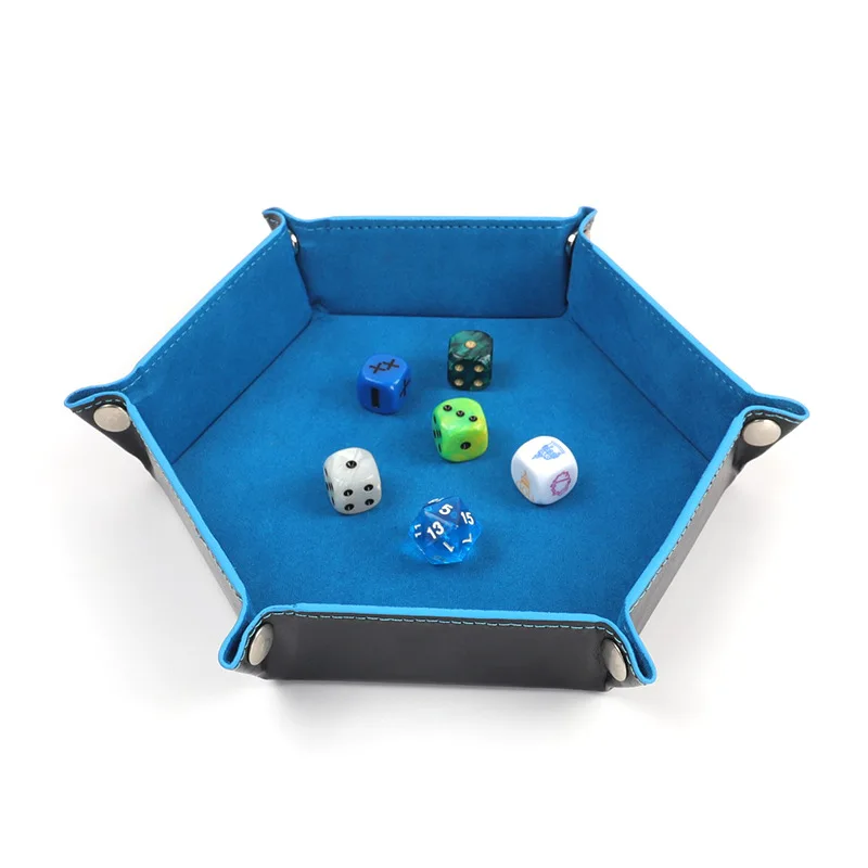 Hexagonal Velvet Fabric Dice Tray