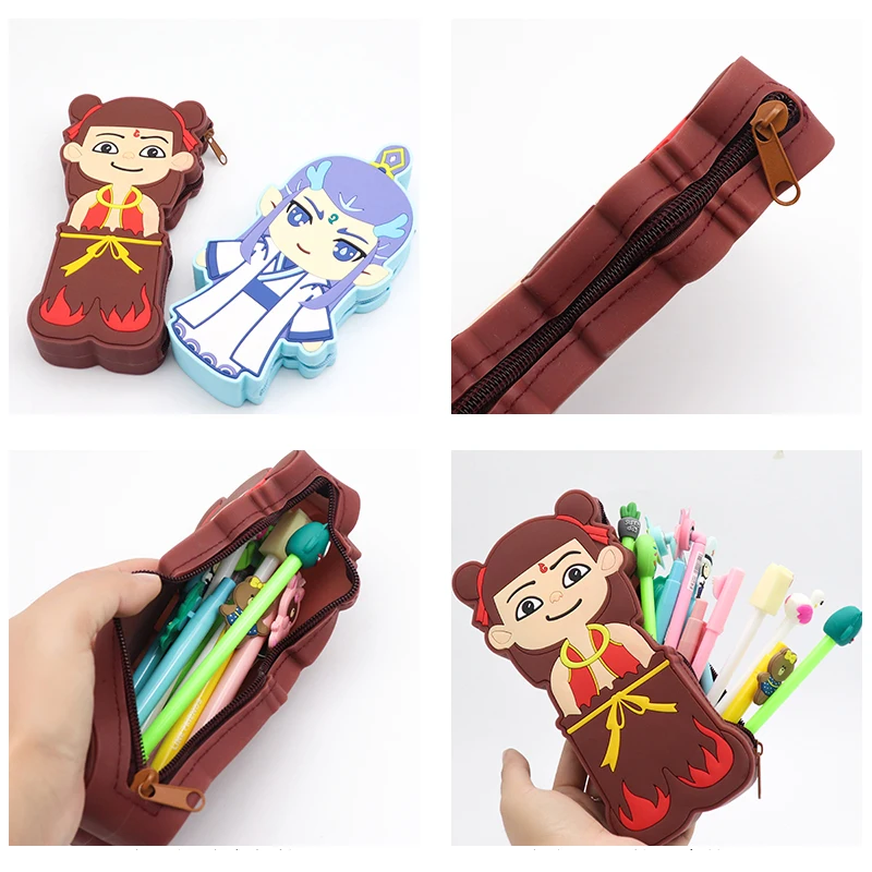 Cute silicone pencil case waterproof big capacity pencil pen case office college school