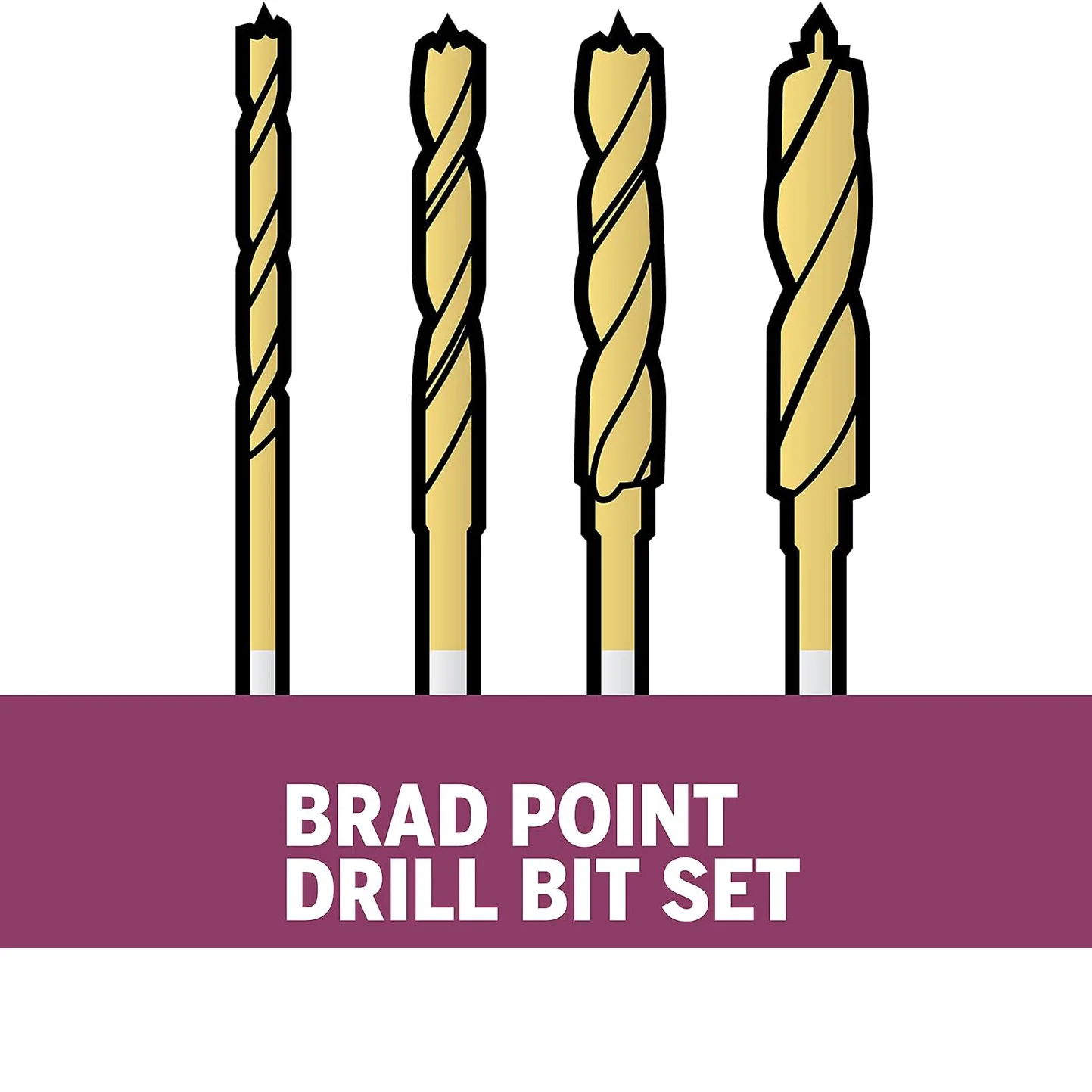 position brad point drill bits deep hole three point straight shank high speed steel drill bits for wood hss wood drill bit