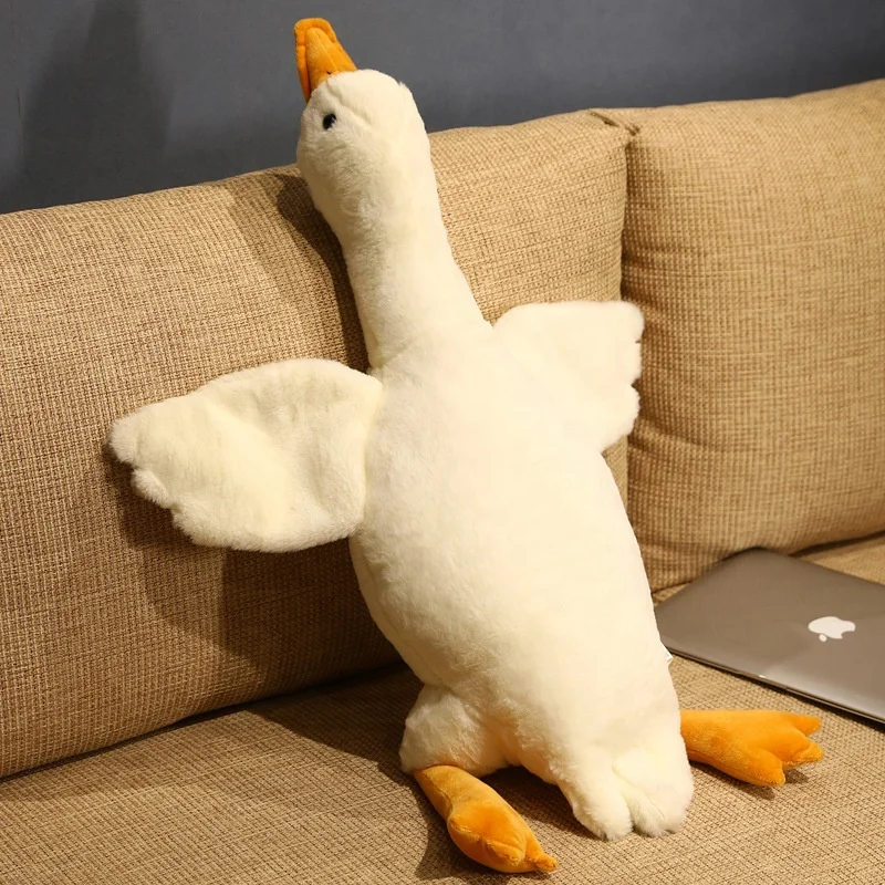 Wholesale custom stuffed animals duck soft toy big white goose duck plush pillow gossifleur