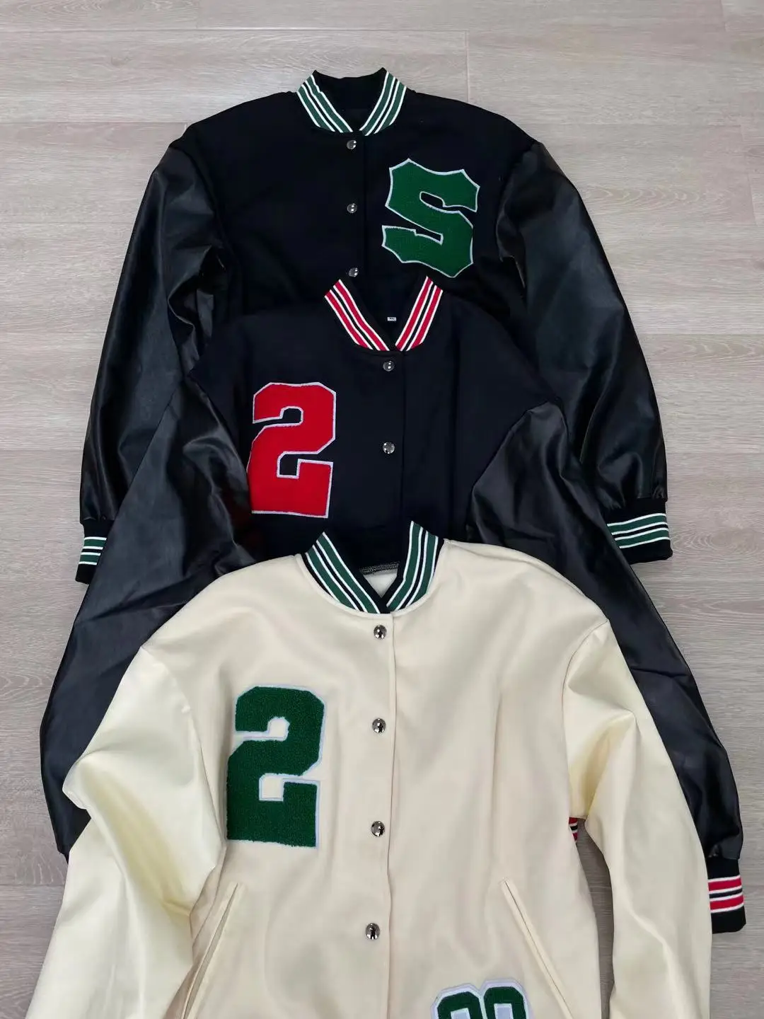 SHEDO Amazon hip-hop fleece trendy brand personality embroidered label loose jacket baseball uniform