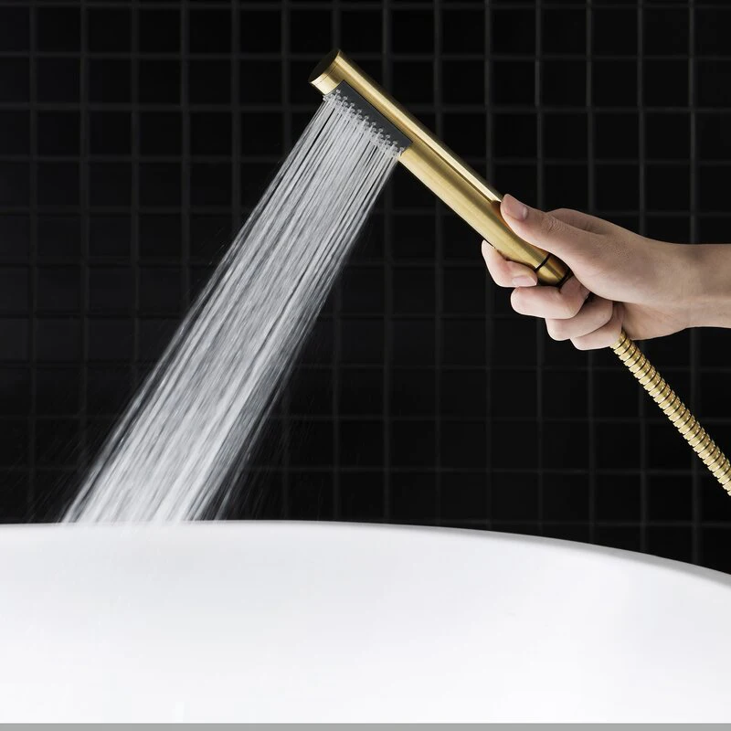 Aquacubic Gold Bathroom Bathtub Faucet Hot Cold Freestanding Bath Tub Faucet