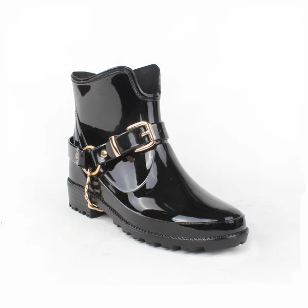 new design cheap black PVC martin women rain boots