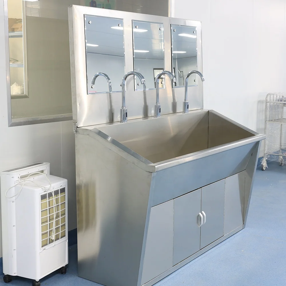 Commercial Hospital Stainless Steel Hand Washing Surgical Scrub Sink Fully Automatic Induction Wash Basin