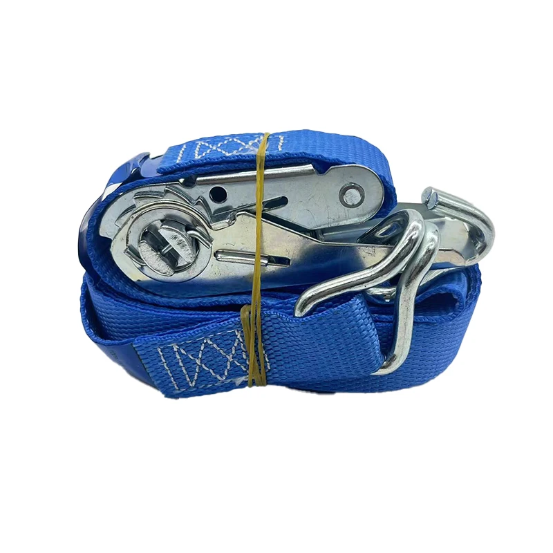 Heavy Duty 25MM 800KG 2M Cargo Lashing Belt 1 inch Motorcycle Ratchet Tie Down Straps With Double J Hook