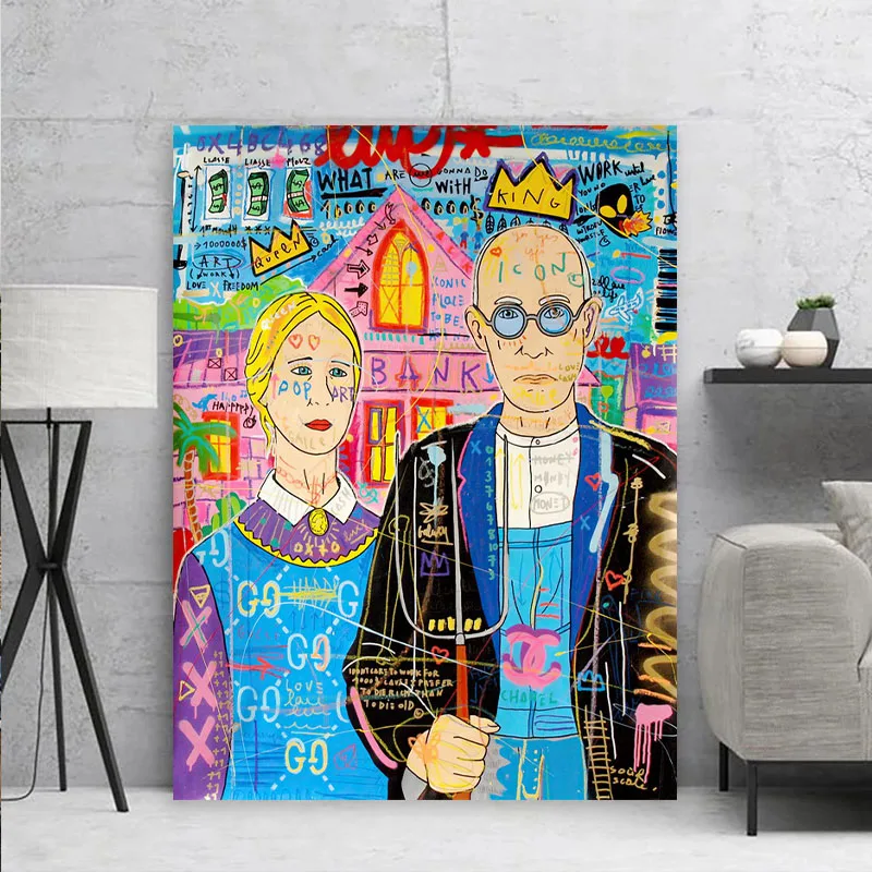 Граффити поп-арт Слон картины на холсте аниме настенные художественные плакаты и принты красочные настенные картины для комнаты Куадрос