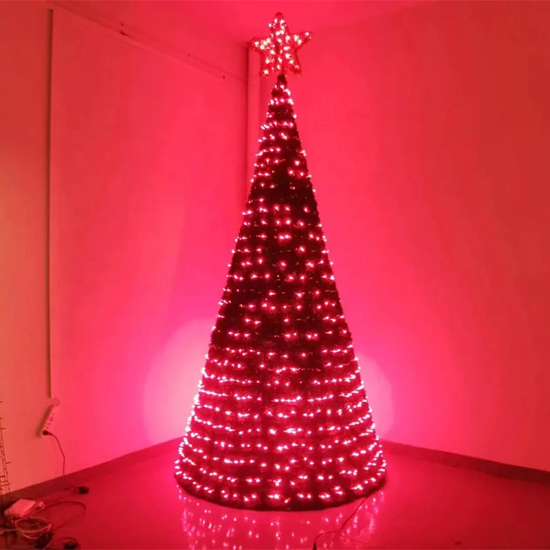 Custom Size 10ft 13ft 16ft 20ft 30ft 50ft Led Program 3D giant Outdoor Christmas Tree Motif  Light with LED Lights Customized